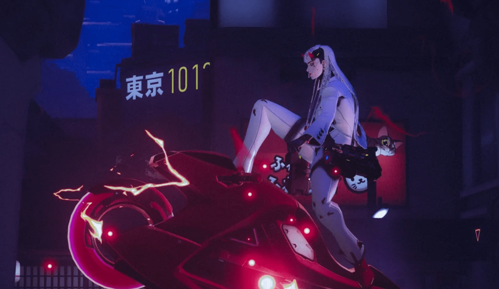 Shion Overwatch 2 motorcycle dive gameplay action shot