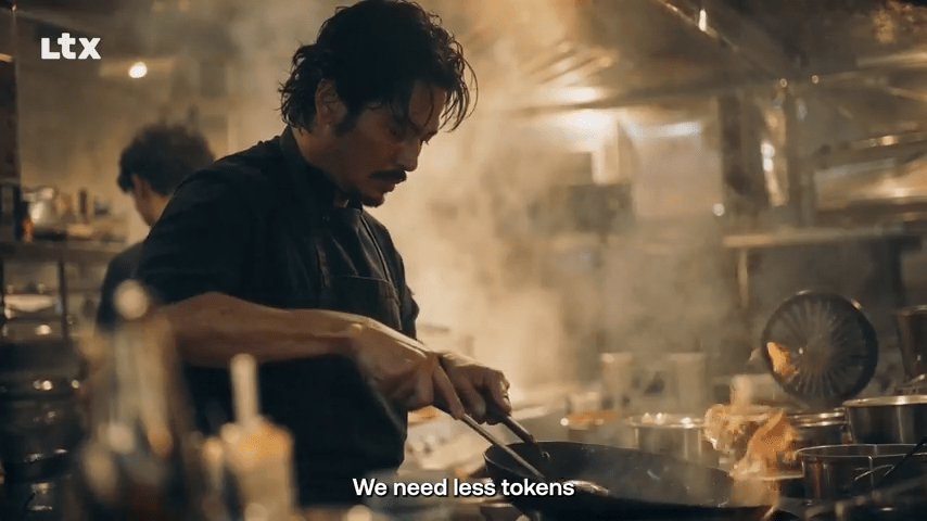 LTX-2.5 generated cooking video with Asian chef and wok flames